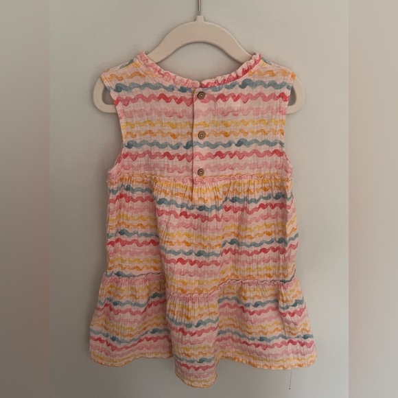 Mud Pie 5T girls rainbow zig zag dress tiered empire waist sleeveless buttonback - Picture 7 of 7